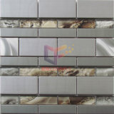 Silver Color Stainless Steel Mix Wall Paper Crystal Mosaic (CFM1030)