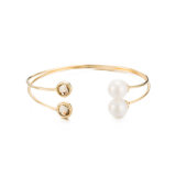 Western Style Fashion jewellery New Design Brass Bangle Crystal and Pearl Bangle