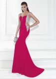 Fuchsia Crystal Mermaid Party Dress Evening Gown