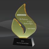 Amber Boomerang Flame Crystal Award (DMC-SCA235)