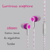 Luminous Cool Design 5 Colors LED Light Earphone with Mic