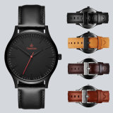 Fashion Leather Quartz Wristwatch Black Casual Men's Wrist Watches 72719