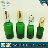 Wholesale Green Glass Essential Oil Bottle with Press Pump Dropper