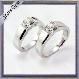 Vivid Brilliant Synthetic Diamond Simple Fashion Couple Jewelry Ring