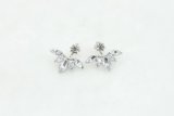 Silver and Gold Plated Leave Crystal Stud Earrings Fashion Statement Jewelry Earrings for Women