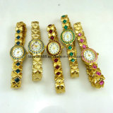 Fashion Wrist Watches Ladies Gold Crystal Jewelry Watch Quartz