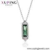 43960 Xuping Latest Designs White Gold Plated Necklace, Crystals From Swarovski Bar Necklace for Ladies