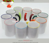 FDA Sublimation Ceramic Mug with Rim and Handle Color (SKB-02)