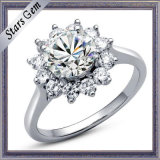 Fashionable Beautiful Flower Shape Shining Diamond Jewelry Ring