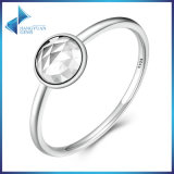 100% 925 Sterling Silver April Droplet, Rock Crystal Finger Ring Women Fashion Jewelry