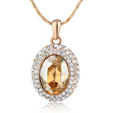 Austrial Crystal Round Pendant Fashion Jewellery Gold Necklace