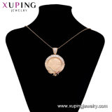 33067 Fashion Jewelry Luxury Diamond Big Sweather Coin Shaped Pendant Necklace