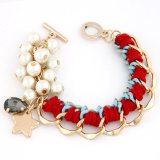 VAGULA Handmade Leather Knitting Charms Fashion Bracelet