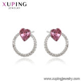 Xuping Latest Designs Heart Shape Crystals From Swarovski Guangzhou Fashion Stud Earrings