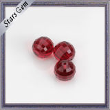 #3 Ruby Red Faceted Cut Round Crystal Glass Beads