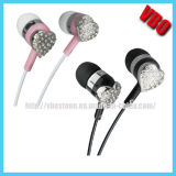 Fashionable Heart Shaped in-Ear Diamond Earphone Crystal Earphone