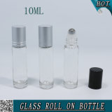 Cosmetics Empty Glass Roller Bottles for Essential Oil Clear 10ml