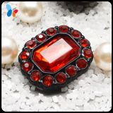 High Quality Fancy Red Stone Button Oval Crystal Plastic Button for Coat