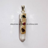 Semi Precious Stone Fashion Natural Crystal Gold Plating Pendant