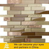 Hot Sale Brown and Yellow Horizontal Mix Crystal Glass Mosaic