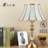 European Hotel Decorative Glass Shade Brass Bedside Table Lamp