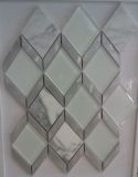 Rhombus Mosaic, Aluminum and Marble Crystal Glass Tile (HGM380)