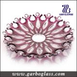 Stock Red Unique Decorative Design Glass Plate (GB1714LK/P)