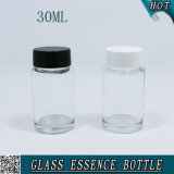 1 Oz 30ml Clear Cosmetic Glass Bottle with Plastic Screw Cap