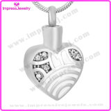 Cremation Memorials Polished Heart Pendant with Crystals Ijd9683