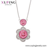 Fashion Luxury CZ Crystal Rhodium jewelry Pendant Necklace with Flower -Xn4772