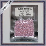 Pink Color 1.0-3.0mm Round Shape Cubic Zirconia for Jewelry