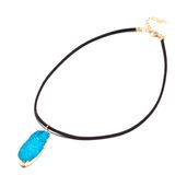 Crystal pendant Necklace Oval Shape Pendant Women Jewelry Blue Crystal Necklace