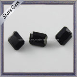 Black Rectangle Octagon Glass Beads