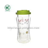 Double Wall Glass Bottle with Lid