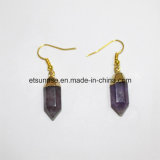 Semi Precious Gemstone Crystal Amethyst Quartz Earring