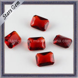 China Red Rectangle Shape Octagon Cut Glass