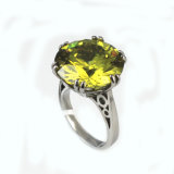 Fashion Jewelry 316L Stainless Steel CZ Crystal Ring