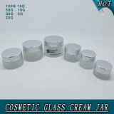 Full Set of Frosted Packaging Aluminum Cap Cosmetic Jar Glass