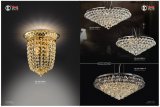 Round K9 Crystal Golden Pendant Light