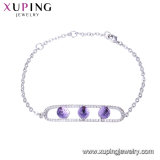 Xuping Fashion Rhodium Color Plated Bracelet, Heart Shape Jewelry Crystals From Swarovski Bracelet