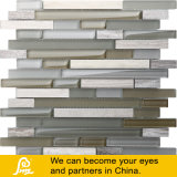 Lone Strip Mix Crystal Glass Mosaic in Grey and Oliver