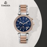 Waterproof Stainless Steel Classic Quartz Watch with Blue Dial for Women 71306