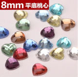 Colorful Heart Flat Back Stones Beads for Jewelry