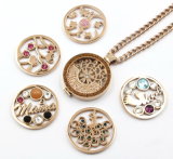 Nickel Free Fashion Locket Necklace with Interchangeable Disc.