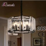 European Restaurant Decorative Iron Round Transparent Crystal Pendant Lamp