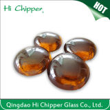 Amber Colored Flat Back Glass Beads for Fireplace