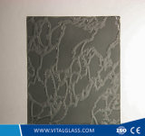 3-6mm Clear Grey Map Patterned Glass with Ce&ISO9001