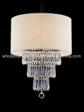 Modern Crystal Chandelier with Fabric Shade