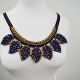 Round Shinny Rhinestone Beaded Collar Round Neck Designe