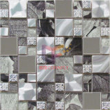 Leaf Pattern Crystal Mix Metal Mosaic (CFM858)